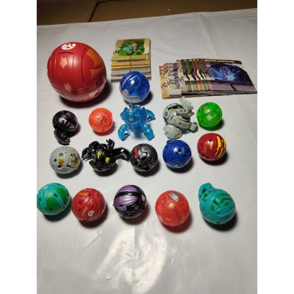 Lot of 18 Bakugan With Cards Large Red Bakugan & More - Picture 2 of 16